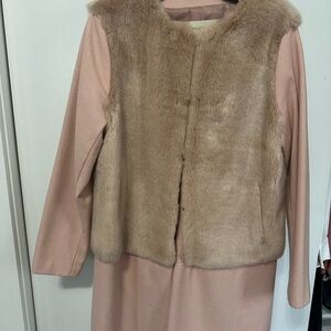 Elegant Pink Faux Fur Women's Coat